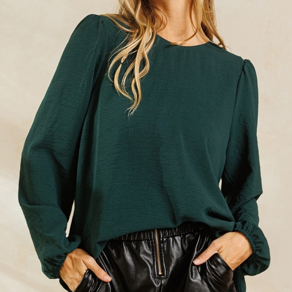 NWT Ces Femme Blouse in Emerald - Picture 5 of 5